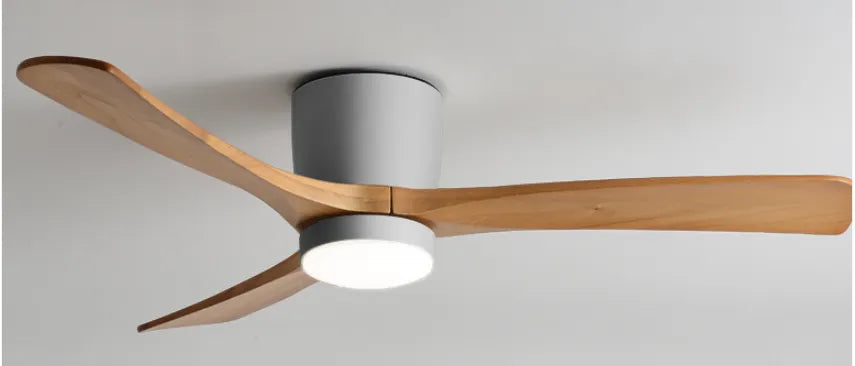 Low Floor Ceiling Fans 36 42 48 56 Inches Remote Control Fans Lamp Design Ceiling Fan With Light Wood+White DC Motor Led Fans