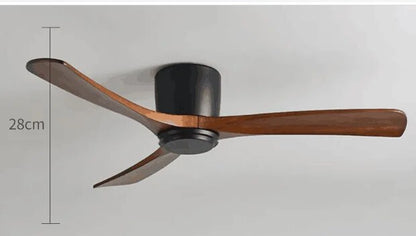 Low Floor Ceiling Fans 36 42 48 56 Inches Remote Control Fans Lamp Design Ceiling Fan With Light Wood+White DC Motor Led Fans