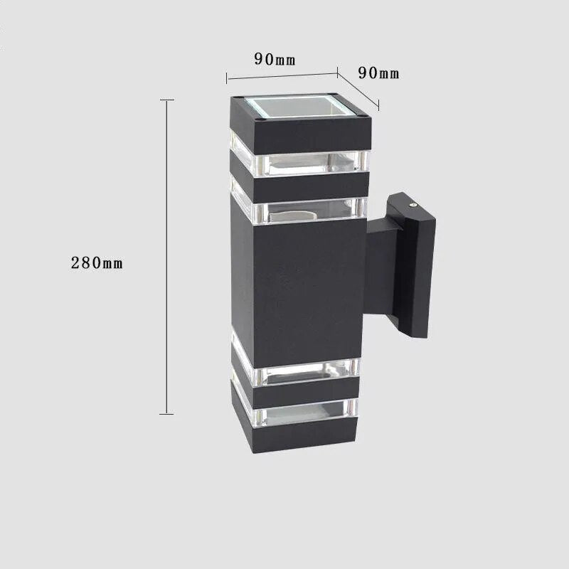 Modern Outdoor E27 LED Wall Light - Waterproof Dual-Head Aluminum Garden Lamp