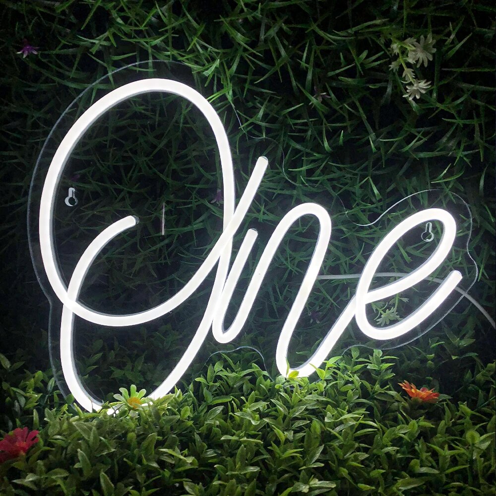 Neon Sign "Oh Baby" - LED Transparent Wall Decor for Wedding, Birthday, and Home Aesthetics