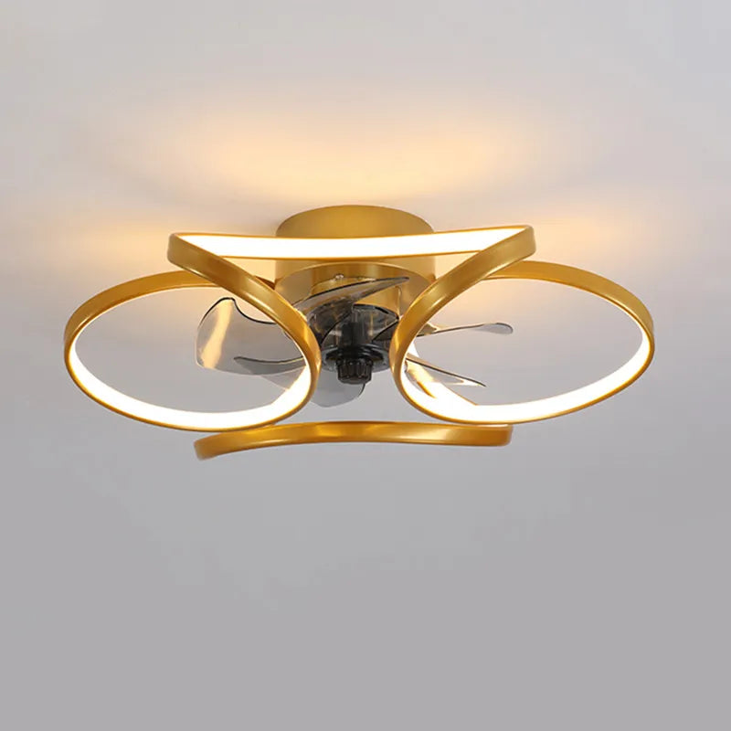 Nordic Macaron LED Ceiling Fan Chandelier with Remote Control - Invisible Fan Light for Bedroom and Living Room