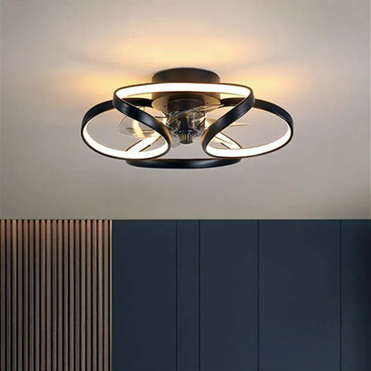 Nordic Macaron LED Ceiling Fan Chandelier with Remote Control - Invisible Fan Light for Bedroom and Living Room