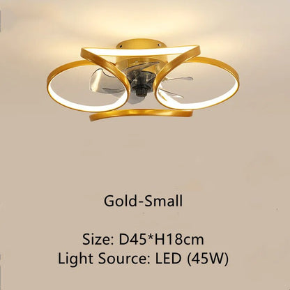 Nordic Macaron LED Ceiling Fan Chandelier with Remote Control - Invisible Fan Light for Bedroom and Living Room