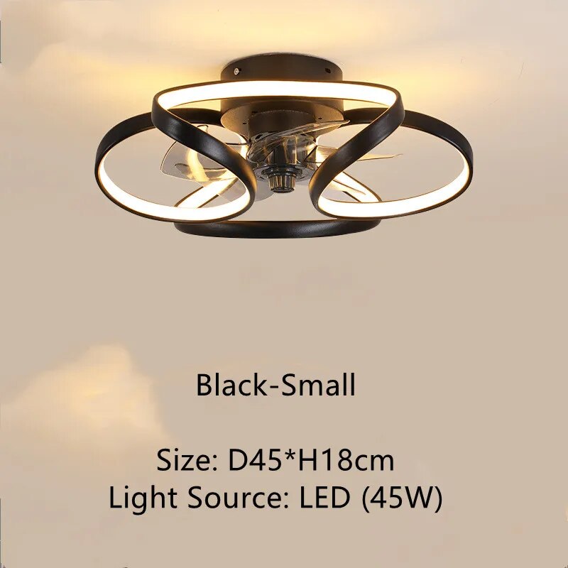 Nordic Macaron LED Ceiling Fan Chandelier with Remote Control - Invisible Fan Light for Bedroom and Living Room