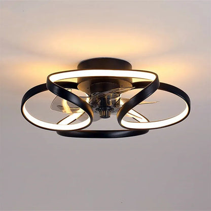 Nordic Macaron LED Ceiling Fan Chandelier with Remote Control - Invisible Fan Light for Bedroom and Living Room