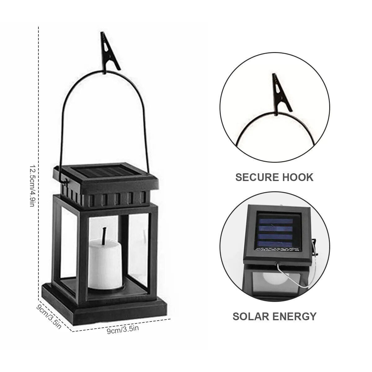 Retro Solar Palace Lantern - Outdoor LED Candle Lamp for Garden and Patio Decor