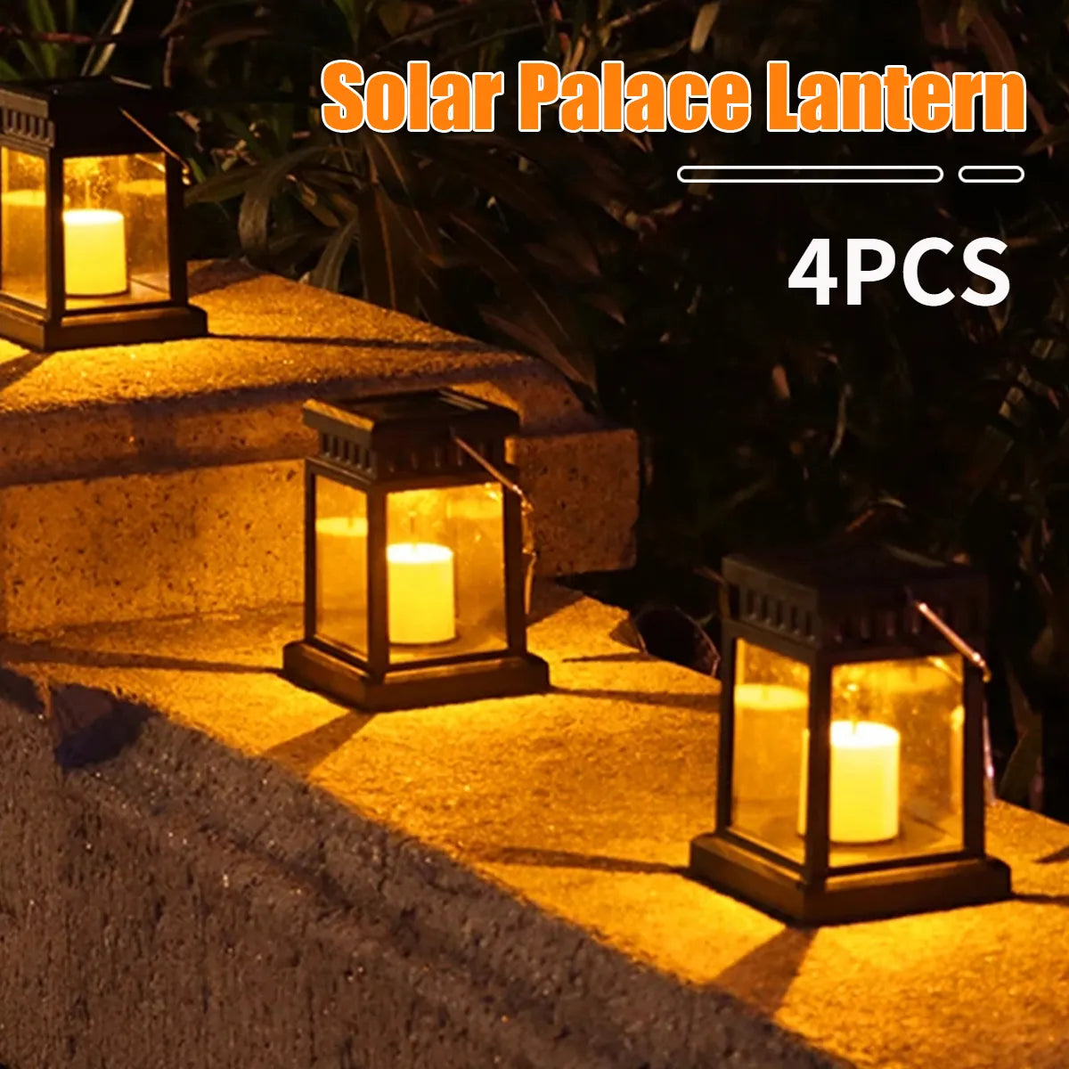 Retro Solar Palace Lantern - Outdoor LED Candle Lamp for Garden and Patio Decor