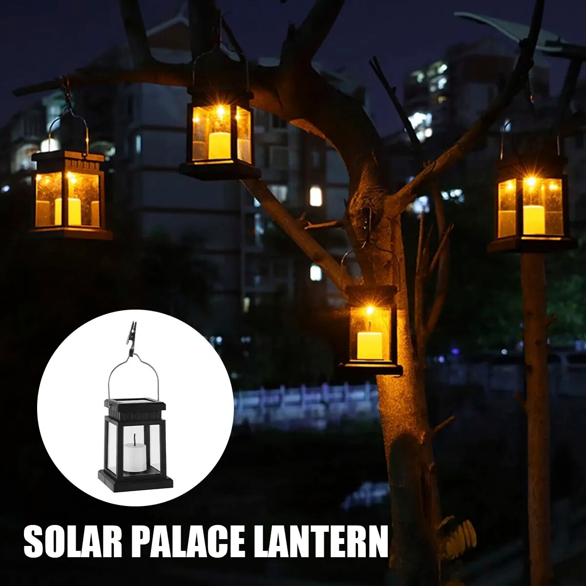 Retro Solar Palace Lantern - Outdoor LED Candle Lamp for Garden and Patio Decor