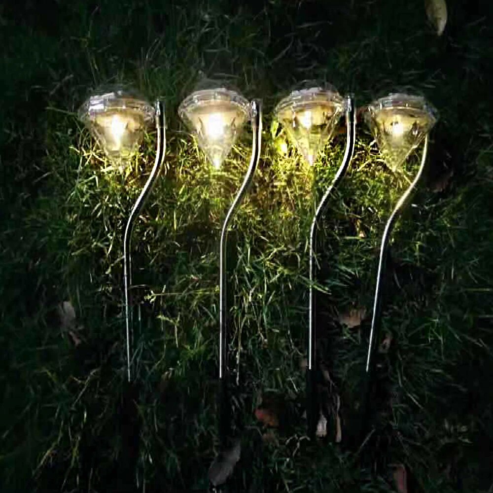 Solar Diamond Light - LED Ground Plug Lawn Landscape Lights for Outdoor Garden Path and Christmas Decoration