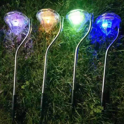 Solar Diamond Light - LED Ground Plug Lawn Landscape Lights for Outdoor Garden Path and Christmas Decoration