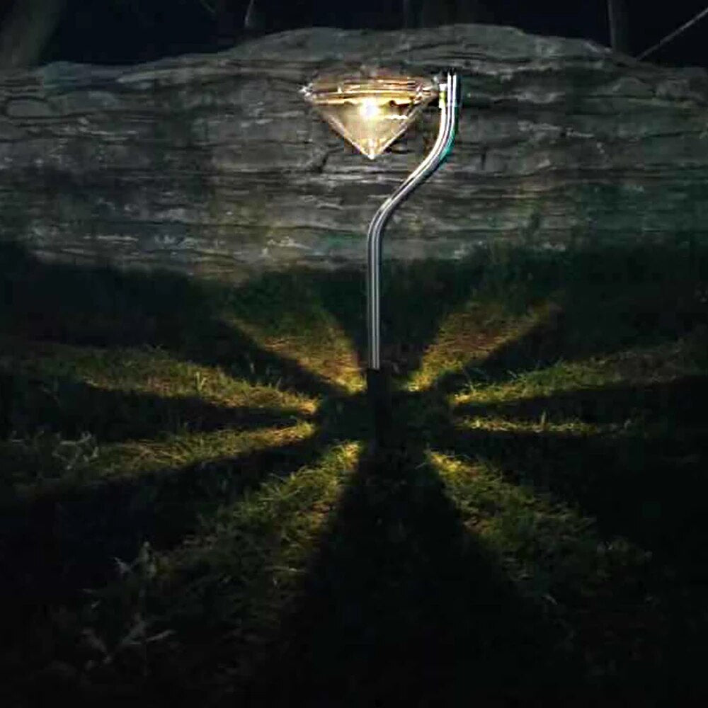 Solar Diamond Light - LED Ground Plug Lawn Landscape Lights for Outdoor Garden Path and Christmas Decoration