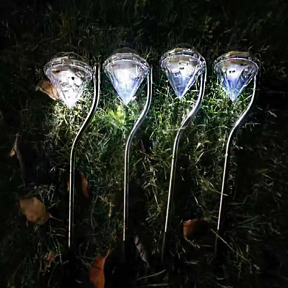 Solar Diamond Light - LED Ground Plug Lawn Landscape Lights for Outdoor Garden Path and Christmas Decoration