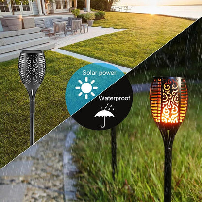 Solar Flame Torch Light - Waterproof Garden Decoration Outdoor Lawn Path Yard Patio Floor Lamp