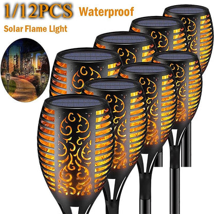 Solar Flame Torch Light - Waterproof Garden Decoration Outdoor Lawn Path Yard Patio Floor Lamp