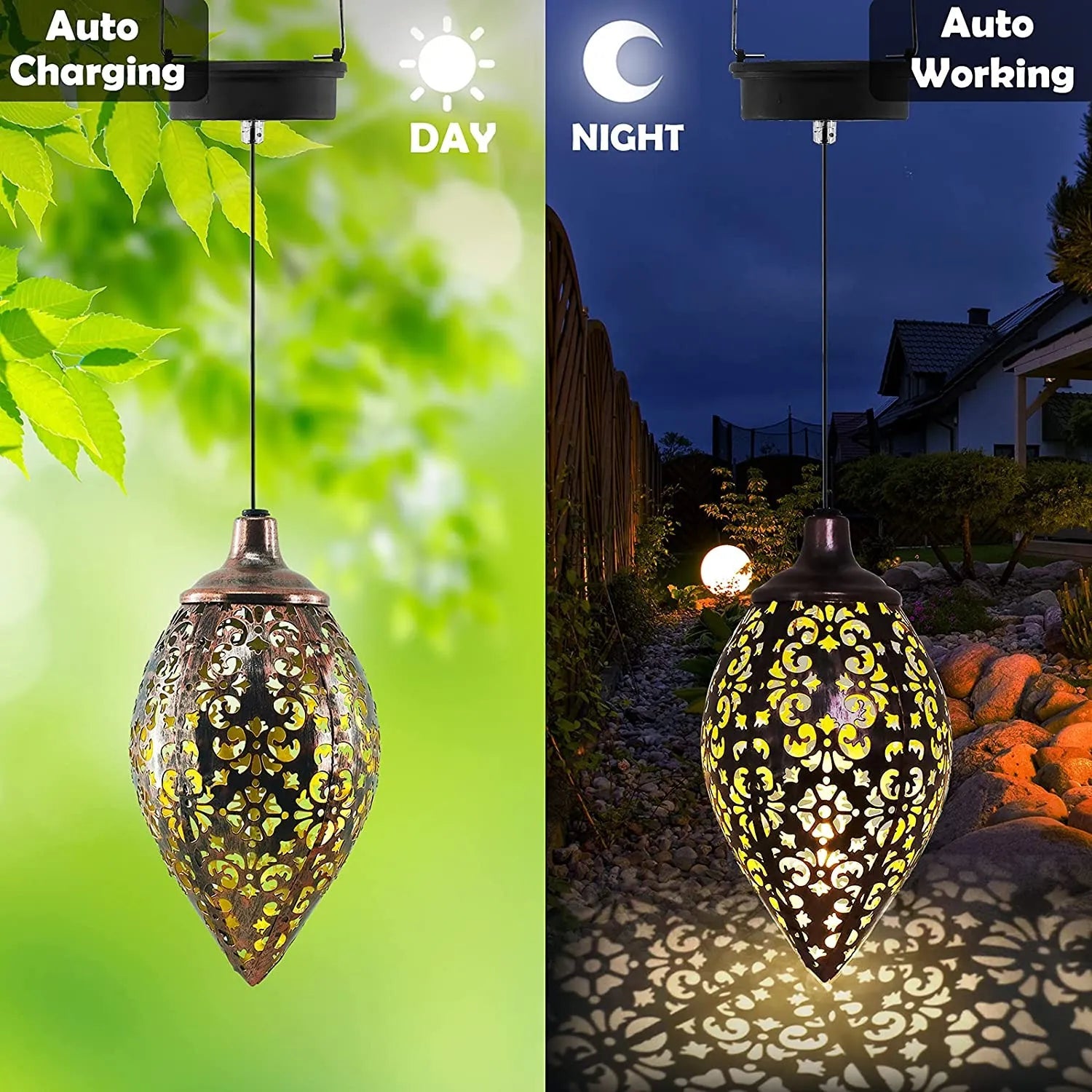 Solar LED Lantern Garland - Waterproof Garden Light for Outdoor Fairy Lighting and Decoration