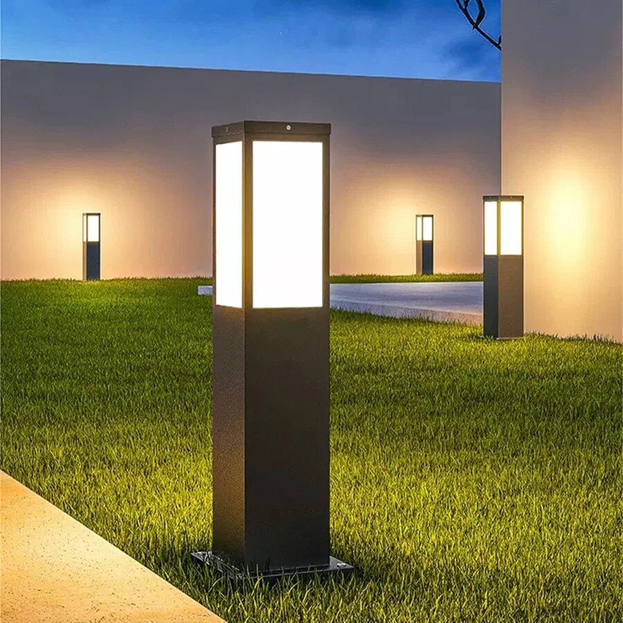 Thrisdar 60CM Stainless Steel Outdoor Garden Pillar Light