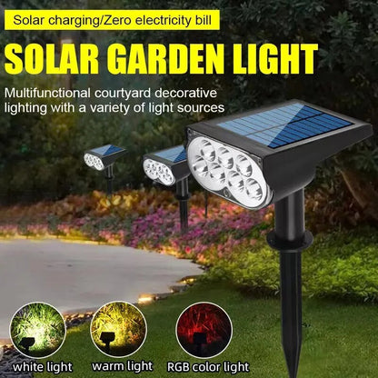 ZK40 Solar LED Light Adjustable Solar Spotlight Ground IP65 Waterproof Landscape Wall Lamp Outdoor Lighting Lawn Lights